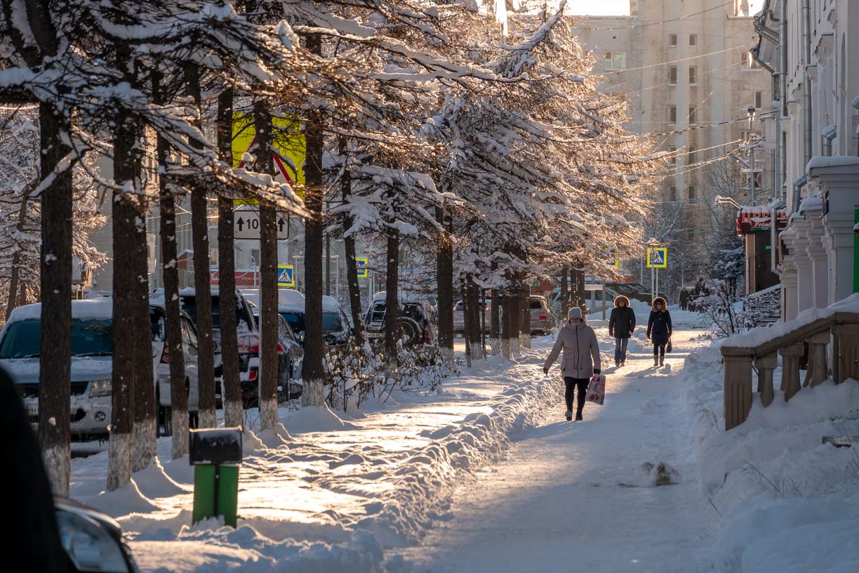 В Магадане -14, -18°C, малооблачно